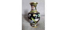 Vase vintage en émaux cloisonné 