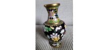 Vase vintage en émaux cloisonné 