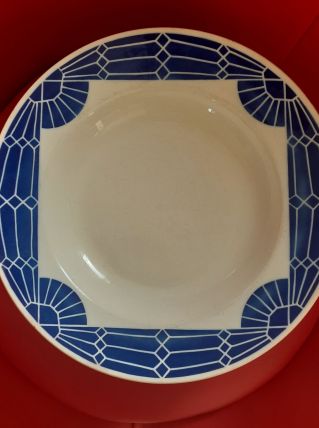 9 Assiettes creuses Badonviller. Modéle Océanie. Art déco