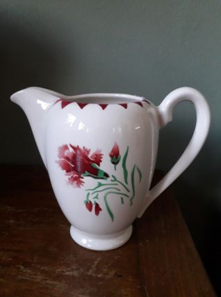 Pot vintage en céramique Sarreguemines décor Oeillet