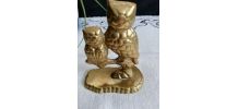 Chouette (hibou) et son petit, presse papiers 