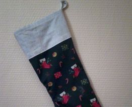 Botte de noël brodé Joyeux Noël - fait main