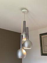 Suspension cascade en inox brossé. 1970.