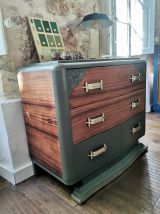 Commode Art Déco Vert et Or