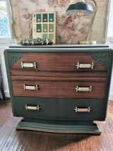 Commode Art Déco Vert et Or
