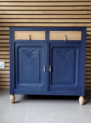 Commode art déco vintage avec pieds cannelés