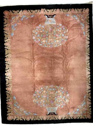 Tapis ancien Chinois Art Deco fait main, 1B949