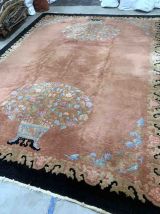 Tapis ancien Chinois Art Deco fait main, 1B949