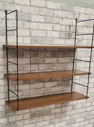 etagere  scandinave  1960 a 70  tablettes formica brun tres 