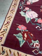 Tapis ancien Roumain Bessarabian fait main, 1B953