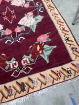 Tapis ancien Roumain Bessarabian fait main, 1B953