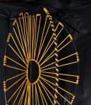 GRAND PORTE-REVUES EN METAL NOIR ET FILS DE SCOUBIDOU JAUNE