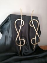 2 GRANDES POIGNEES PORTE - ARMOIRE - STYLE ART DECO - EN LAI