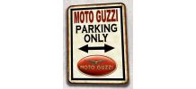 Plaque métal Parking Only Moto Guzzi
