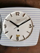 Horloge céramique vintage pendule silencieuse "Bayard rayé"