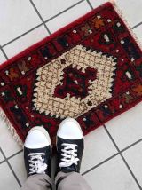 Tapis vintage Persan Hamadan fait main, 1C961