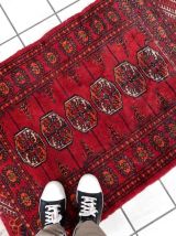 Tapis vintage Pakistanais Lahore fait main, 1C965