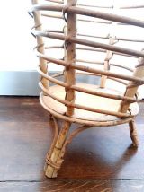 Travailleuse bambou et rotin vintage 