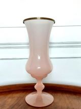 Vase piédouche opaline et métal doré Charles X 