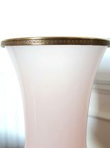 Vase piédouche opaline et métal doré Charles X 