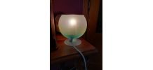 LAMPE D'AMBIANCE BOULE 1960 / 80. OPALINE GIVREE.VINTAGE