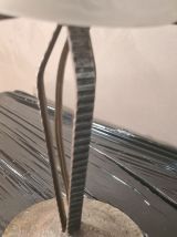 lampe fer forgé  12x30, tulipe verre moulé pressé   tres bel