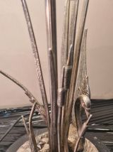 Lampe de Bureau en Marbre et Métal Plaqué Argent cigne Décor