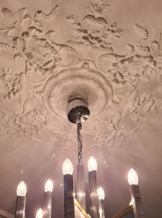 Grand Lustre Chandelier 70’s Space Age par Gaetano Sciolari 