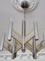 Grand Lustre Chandelier 70’s Space Age par Gaetano Sciolari 