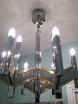 Grand Lustre Chandelier 70’s Space Age par Gaetano Sciolari 