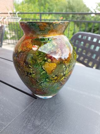 VASE LAQUE LINE 18CM SIGNATURE LAQUE LINE. VINTAGE