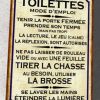 Plaque métal Toilettes mode d'emploi 