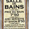 Plaque métal salle de bain