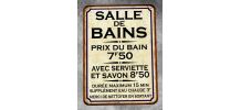 Plaque métal salle de bain