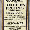 Plaque métal Toilettes