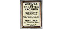 Plaque métal Toilettes