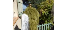 ECHARPE MONGOLIE 180 X 10 CM VERTE NEUF
