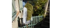 ECHARPE MONGOLIE 180 X 10 CM VERTE NEUF