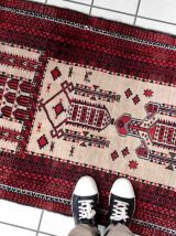 Tapis vintage Afghan Baluch fait main, 1C975