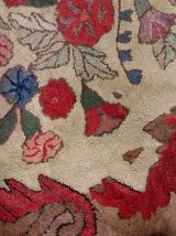 Tapis ancien Américain Hooked fait main, 1C976