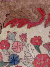 Tapis ancien Américain Hooked fait main, 1C976