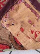 Tapis ancien Américain Hooked fait main, 1C976