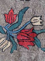 Tapis ancien Américain Hooked fait main, 1C977