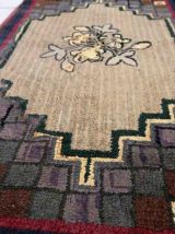 Tapis ancien Américain Hooked fait main, 1C978