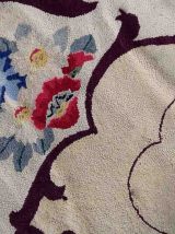 Tapis ancien Américain Hooked fait main, 1C980