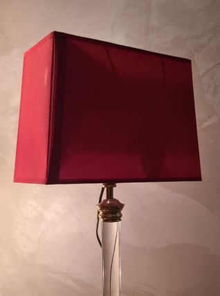 lampe pied acrilique  1950 a 70  trace sur pied  chrome  or 