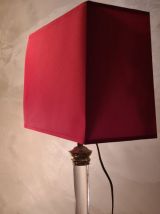 lampe pied acrilique  1950 a 70  trace sur pied  chrome  or 