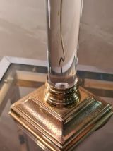 lampe pied acrilique  1950 a 70  trace sur pied  chrome  or 