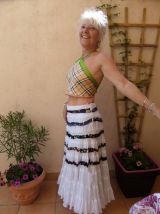 foulard carré triangle pointu crop top dos nu fait main