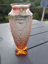 VASE ART DECO ROSE MOULE PEINT A LA MAIN 1930 VINTAGE